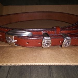 Mens 'Everlasting" Amish leather Ranger belt 38